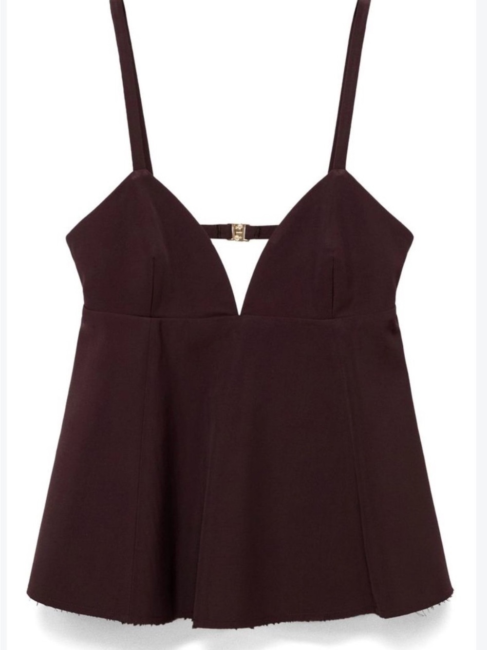 Mango purple V-Neck Spaghetti Strap Peplum Camisole